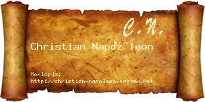 Christian Napóleon névjegykártya